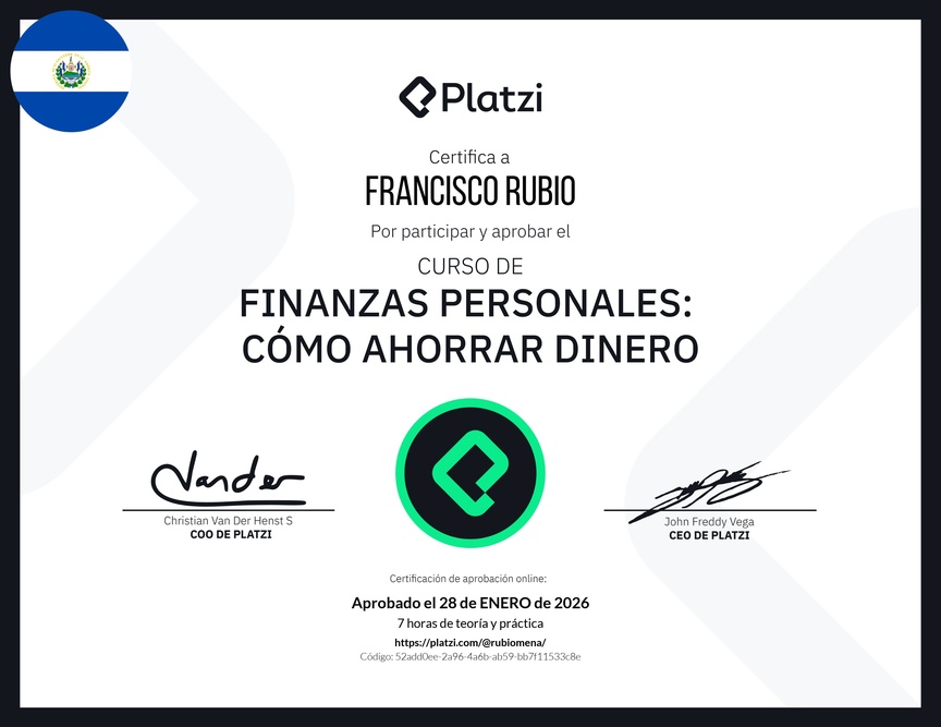 Diploma del Curso de Estrategias de Ahorro y Planificación Financiera