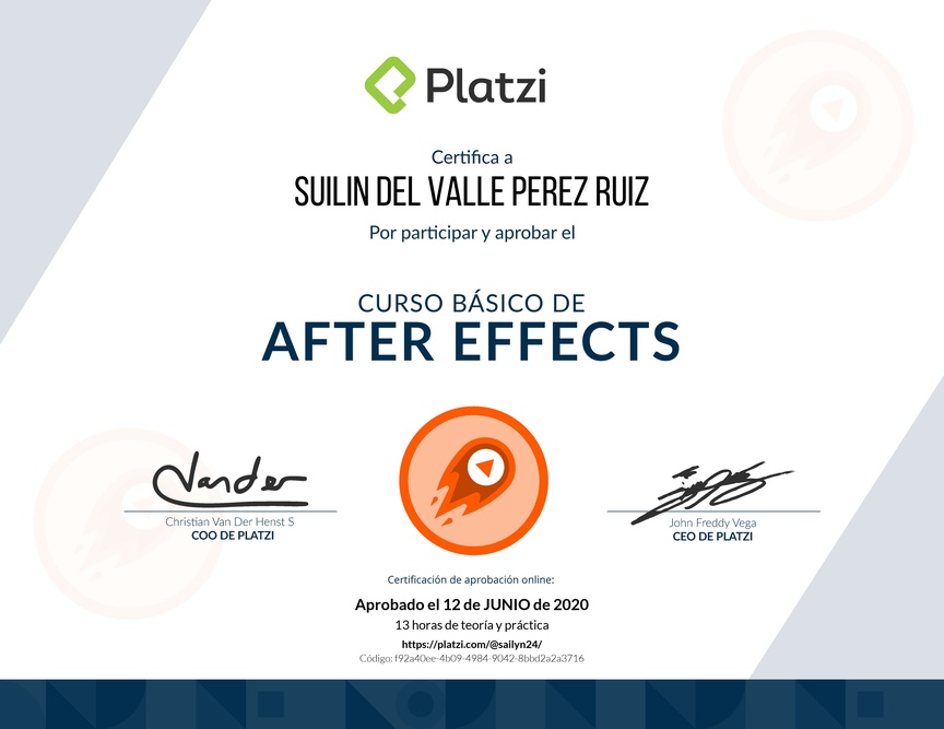 Diploma del Curso Básico de After Effects