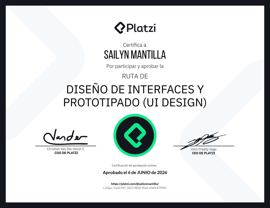 Diploma de la Ruta de Aprendizaje de Diseño de Interfaces y Prototipado (UI Design)