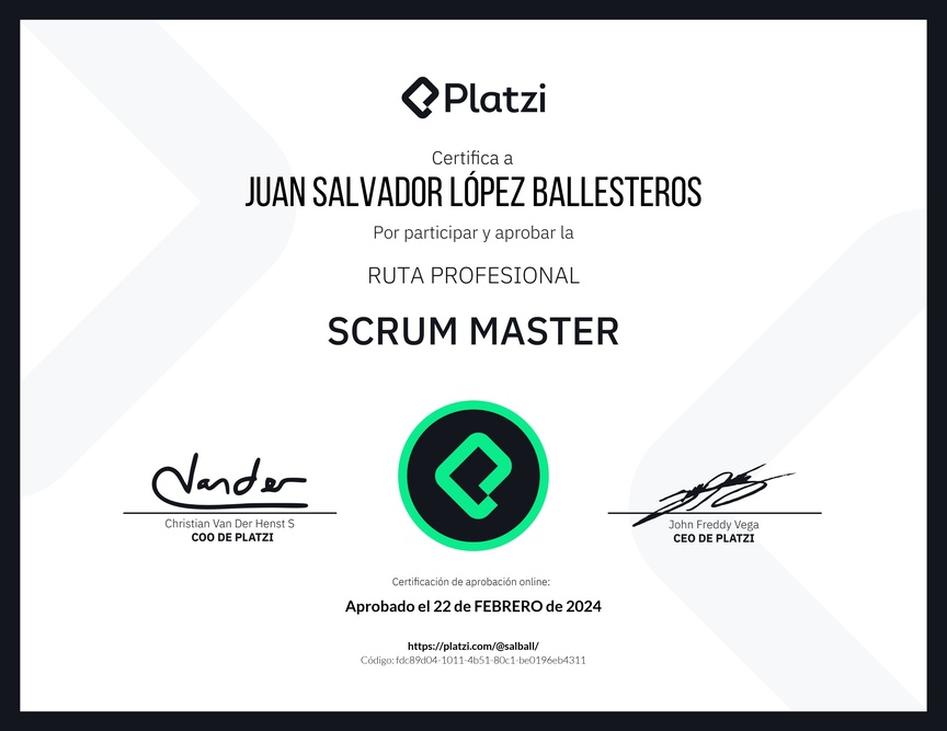 Diploma de la Ruta de Aprendizaje de Scrum Master