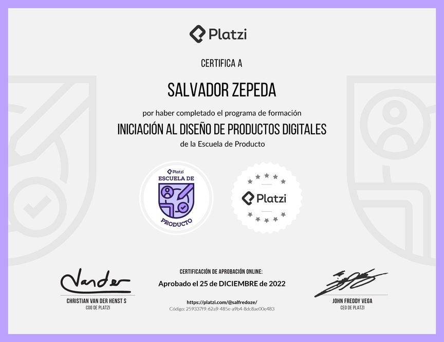 Diploma de la Ruta de Aprendizaje de Iniciación al Diseño de Productos Digitales
