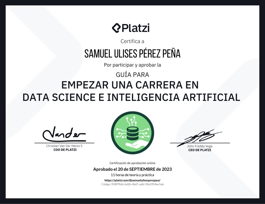 Diploma de Guía para Empezar una Carrera en Data Science e Inteligencia Artificial