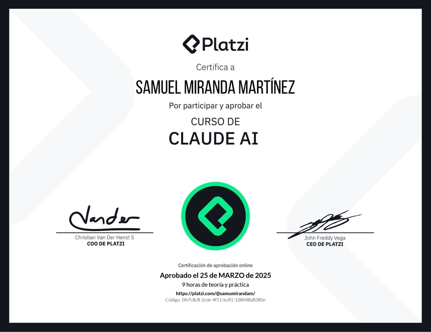 Diploma del Curso de Claude AI