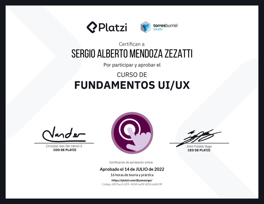 Diploma del Curso de Fundamentos UI/UX
