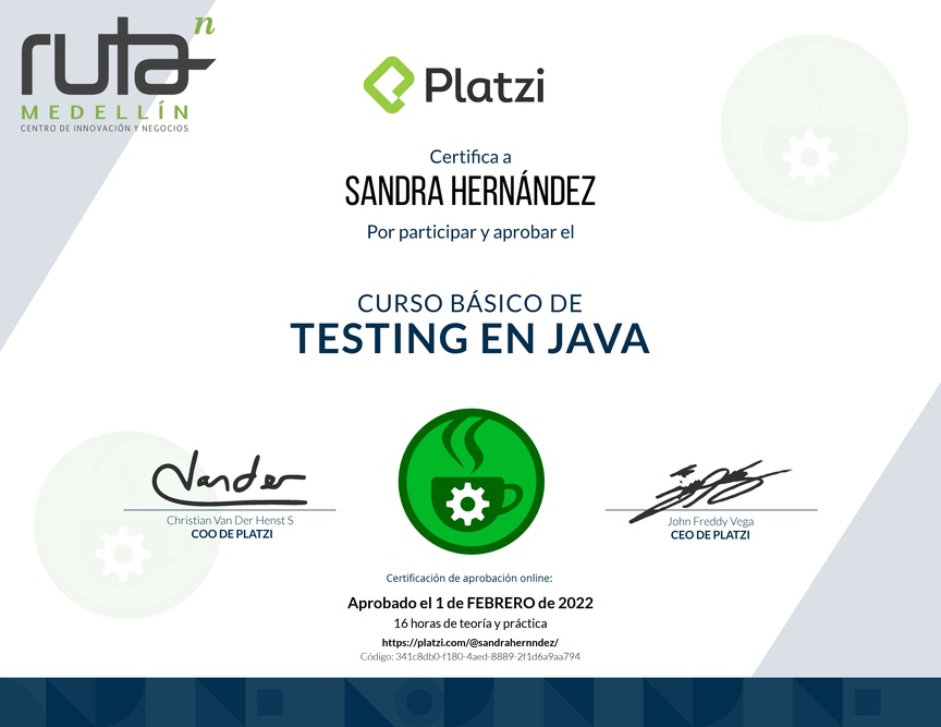 Diploma del Curso Básico de Testing en Java