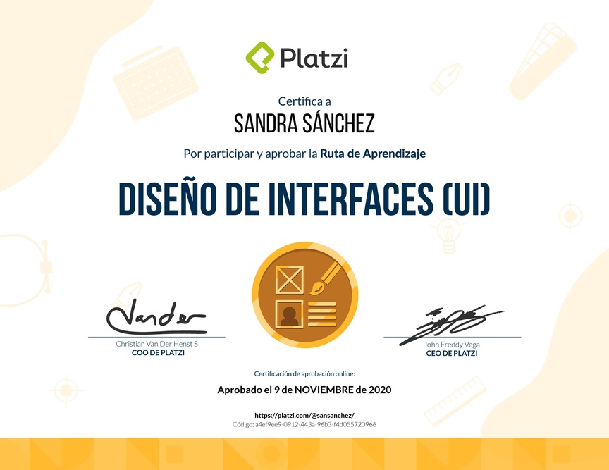 Diploma de la Ruta de Aprendizaje de Diseño de Interfaces (UI)
