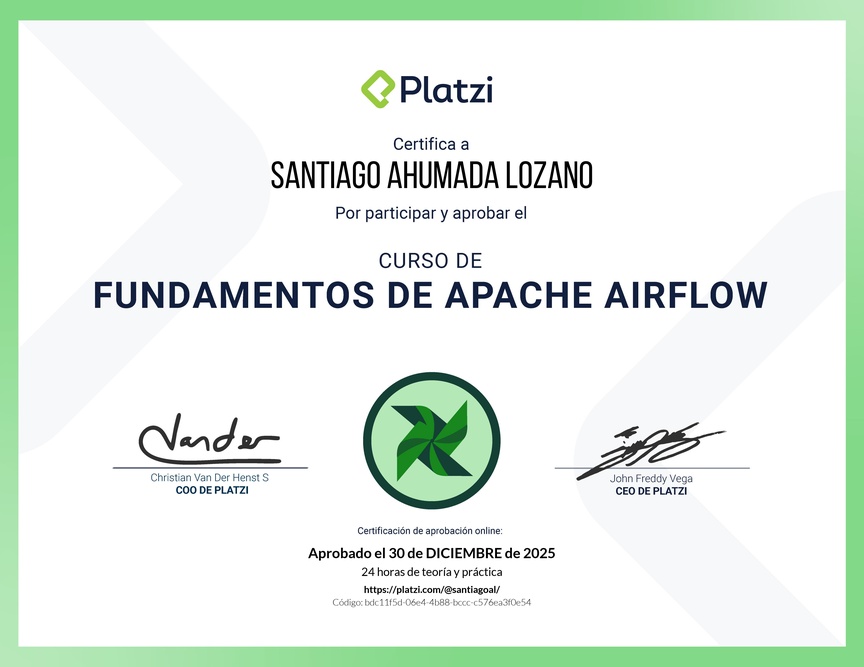 Diploma del Curso de Fundamentos de Apache Airflow