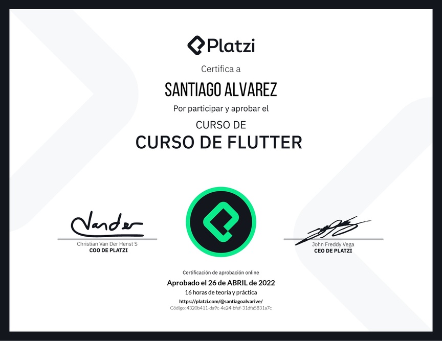 Diploma del Curso de Flutter