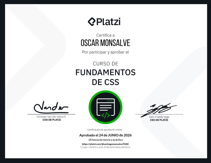 Diploma del Curso de CSS