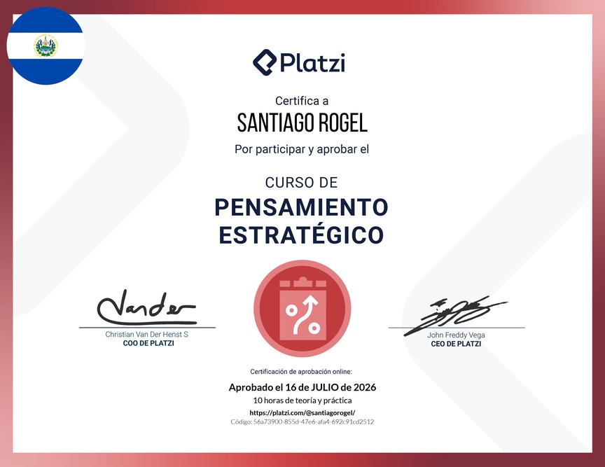 Diploma del Curso de Pensamiento Estratégico