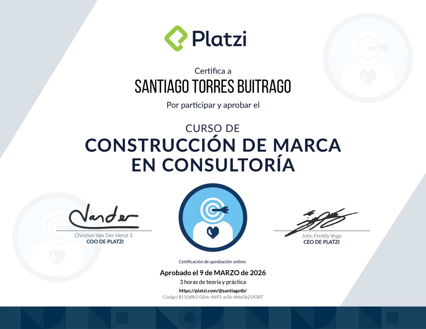 Diploma del Curso de Construcción de Marca en Consultoría