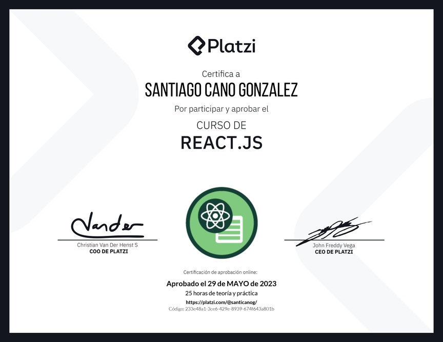 Diploma del Curso de React.js
