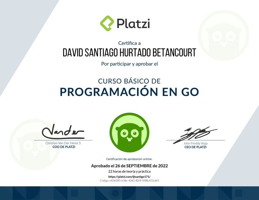 Diploma del Curso Básico de Programación en Go