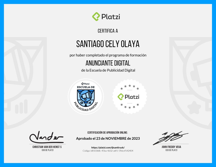 Diploma de la Ruta de Aprendizaje de Anunciante Digital