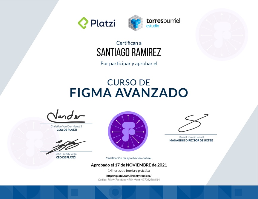 Diploma del Curso de Figma Avanzado