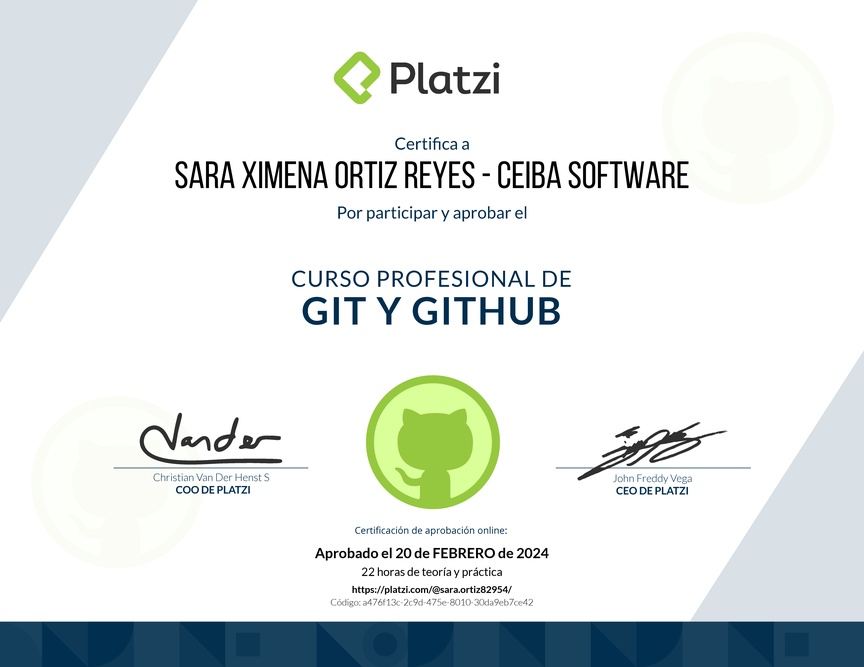 Diploma del Curso Profesional de Git y GitHub