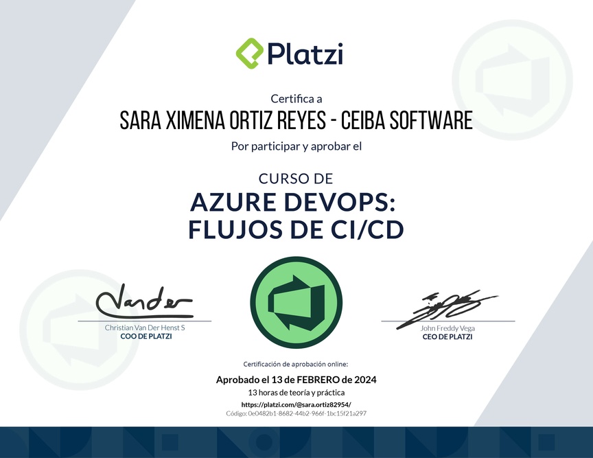 Diploma del Curso de Azure DevOps: Flujos de CI/CD