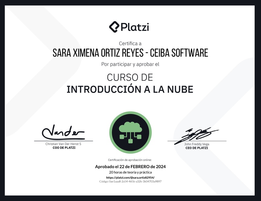 Diploma del Curso de Introducción a la Nube