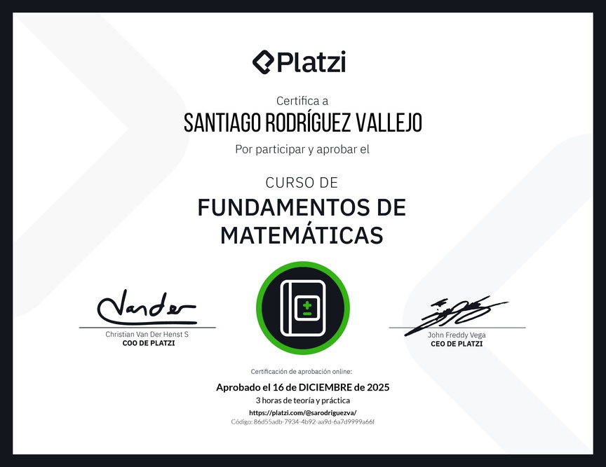 Diploma del Curso de Fundamentos de Matemáticas