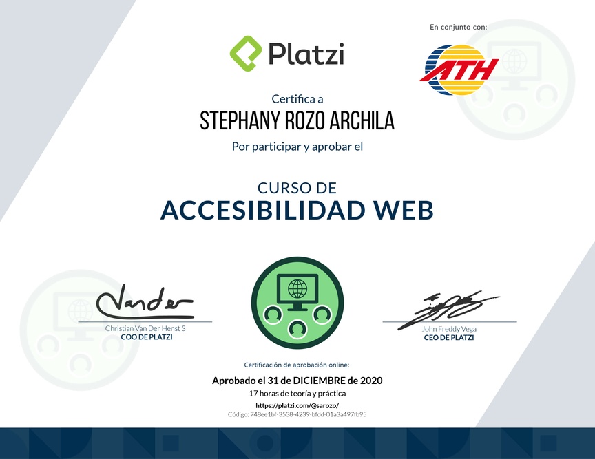 Diploma del Curso de Accesibilidad Web