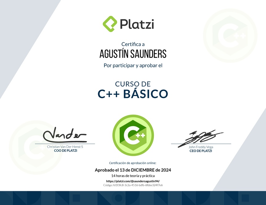 Diploma del Curso de C++ Básico