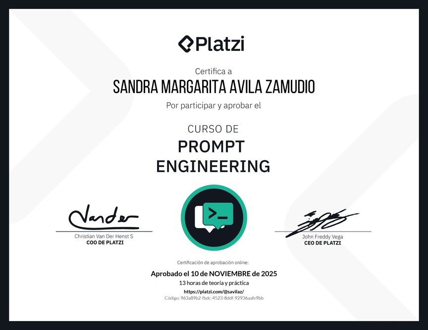 Diploma del Curso de Prompt Engineering