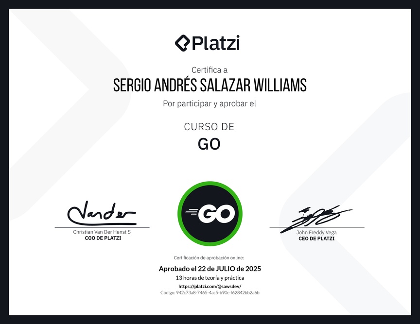 Diploma del Curso de Go