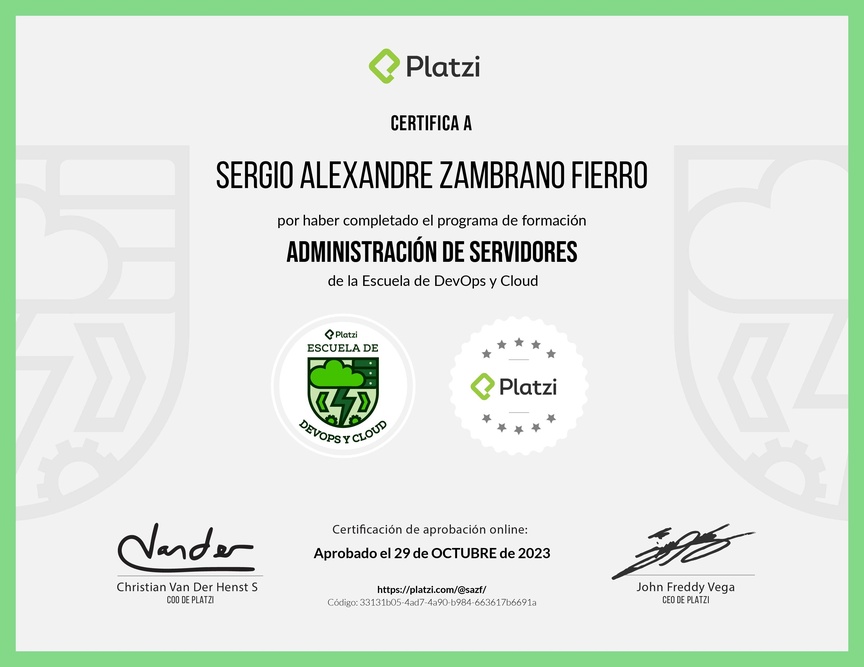 Diploma de la Ruta de Aprendizaje de Fundamentos de Servidores Linux