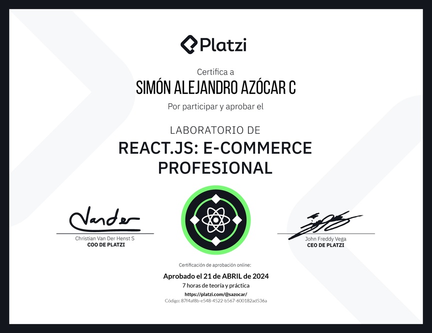 Diploma de Prueba Técnica: E-commerce Profesional con React.js