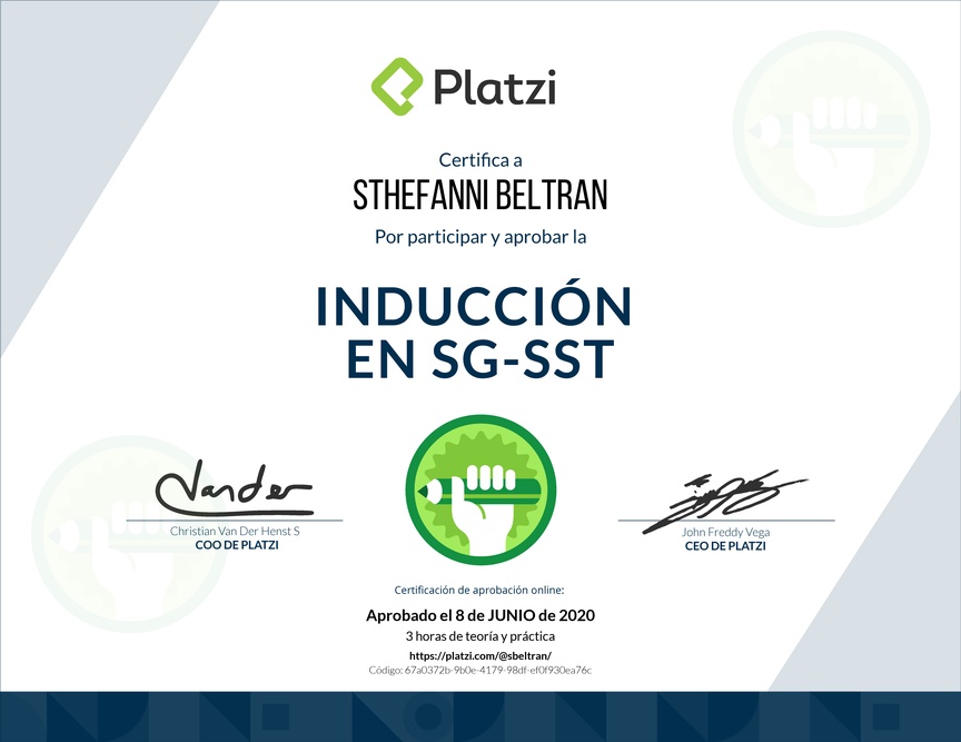 Diploma de Inducción en SG-SST