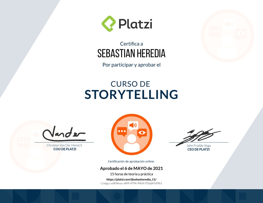 Diploma del Curso de Storytelling