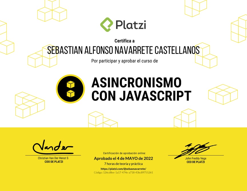 Diploma del Curso de Asincronismo con JavaScript 2019