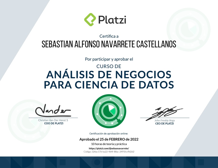 Diploma del Curso de Análisis de Negocios para Ciencia de Datos