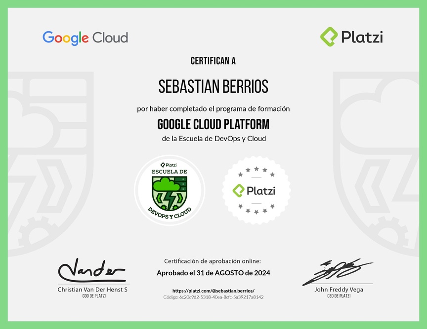 Diploma de la Ruta de Aprendizaje de Google Cloud Platform