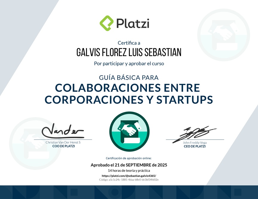Diploma de Guía Básica para Colaboraciones entre Corporaciones y Startups