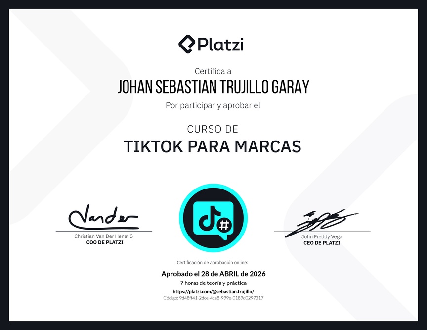 Diploma del Curso de Optimización de Estrategias de Marca en TikTok