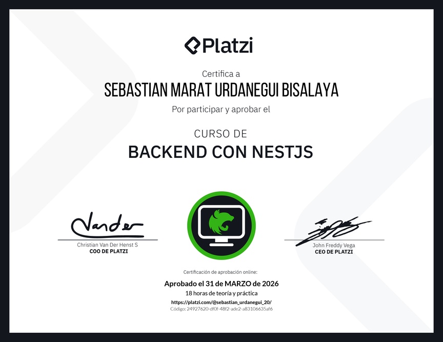 Diploma del Curso de Backend con NestJS