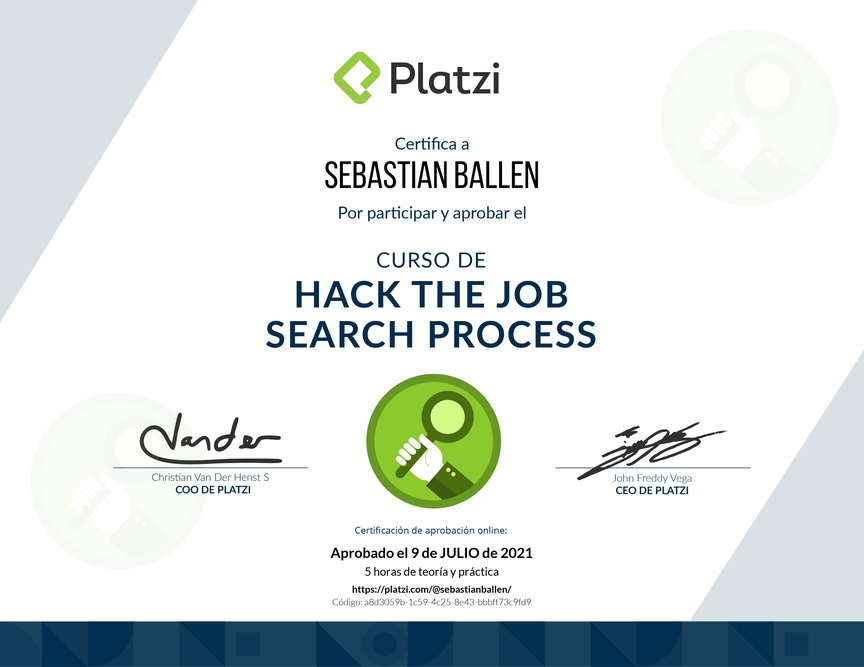 Diploma de Hack the Job Search Process