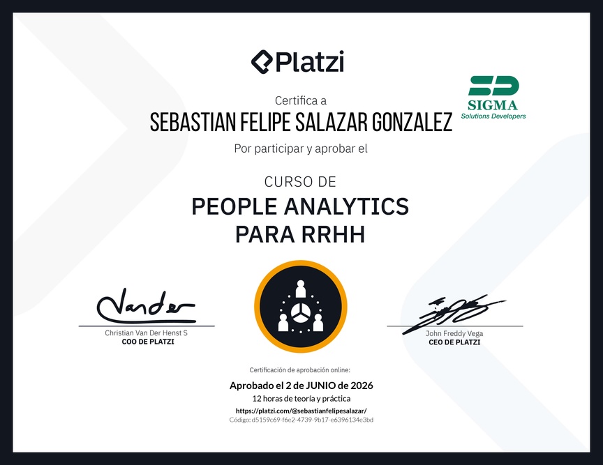 Diploma del Curso de People Analytics para RRHH