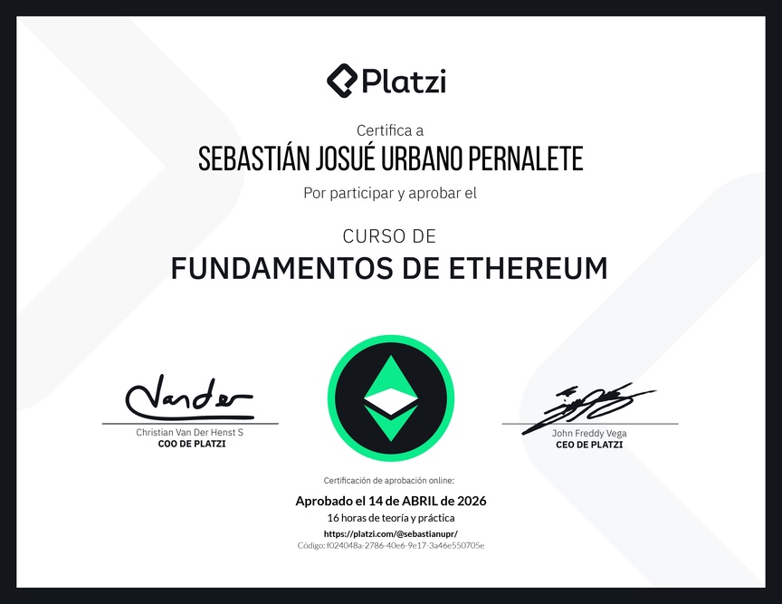 Diploma del Curso de Fundamentos de Ethereum