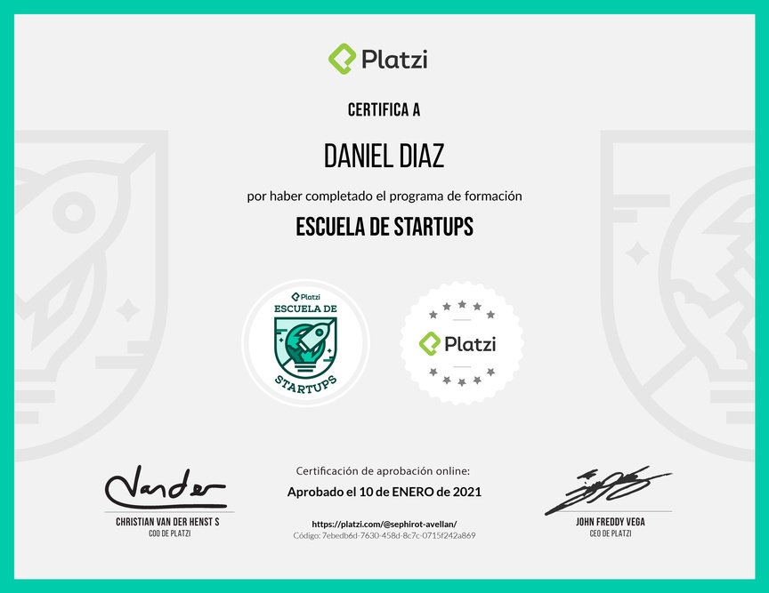 Diploma de la Ruta de Aprendizaje de Ruta de Startups