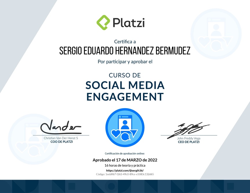 Diploma del Curso de Estrategias de Interacción para Redes Sociales
