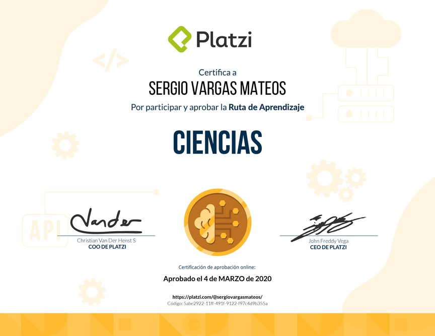 Diploma de la Ruta de Aprendizaje de Ciencias