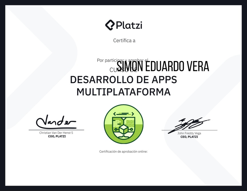 Diploma de la Ruta de Aprendizaje de Desarrollo de aplicaciones multiplataformas