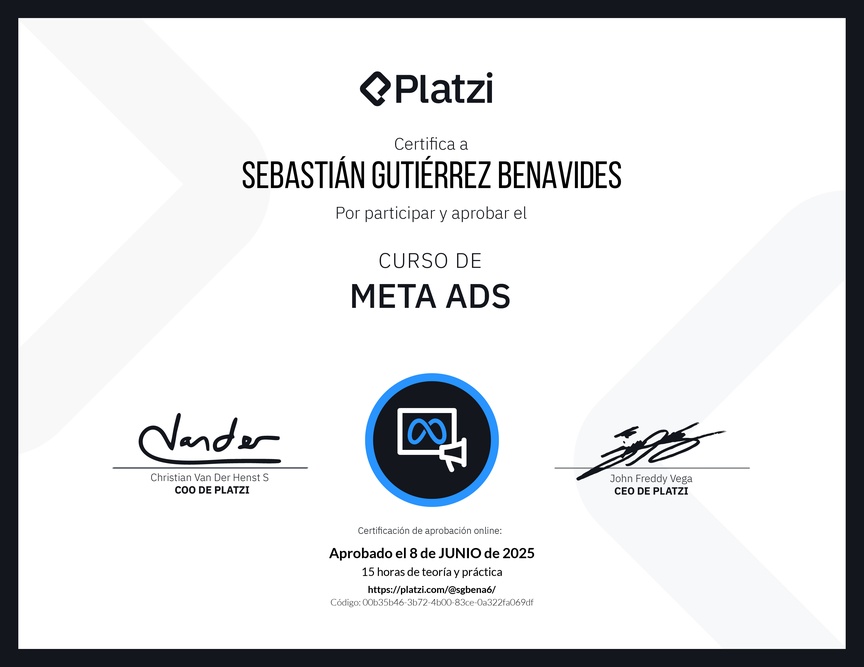 Diploma del Curso de Meta Ads
