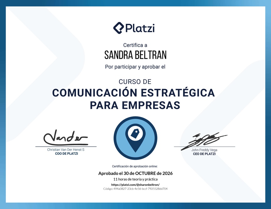 Diploma del Curso de Comunicación Estratégica para Empresas