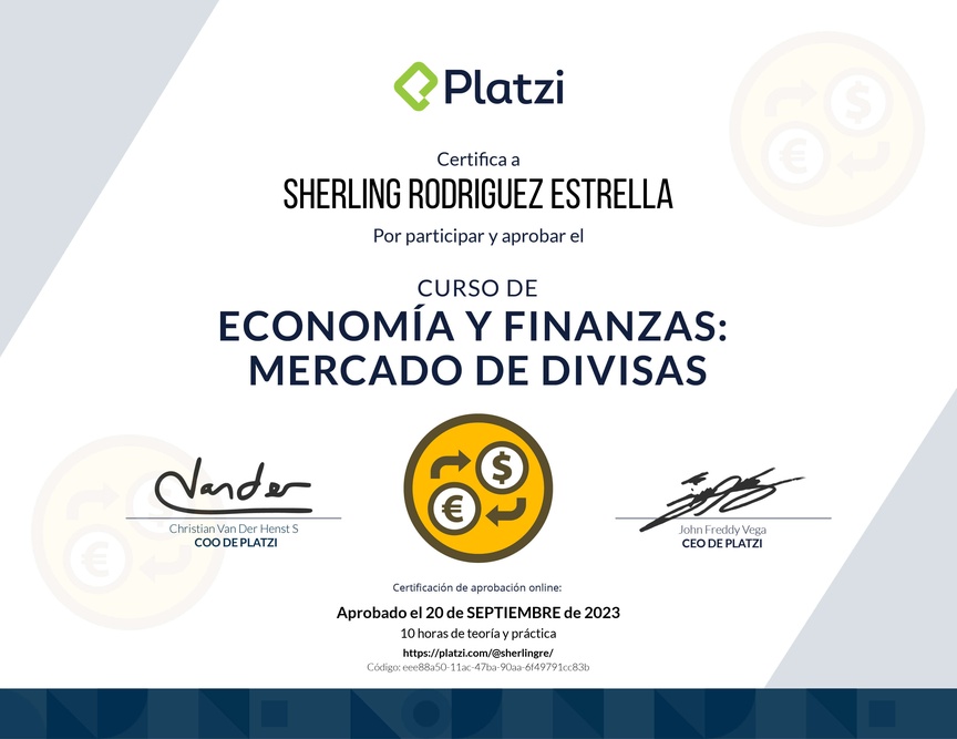 Diploma del Curso de Mercado de Divisas
