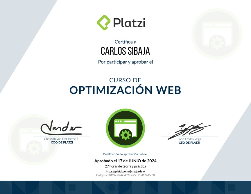 Diploma del Curso de Optimización Web