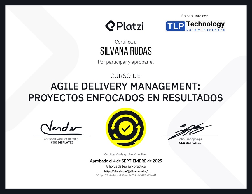 Diploma del Curso de Agile Delivery Management: Proyectos Enfocados en Resultados