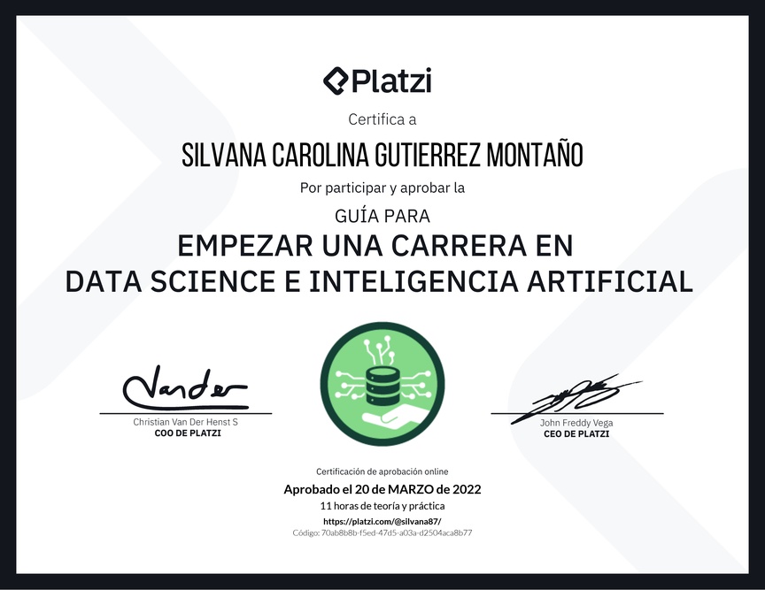 Diploma de Guía para Empezar una Carrera en Data Science e Inteligencia Artificial